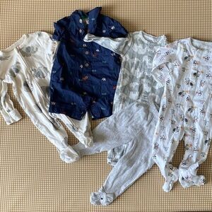 5 piece elephant themed baby boy clothes bundle